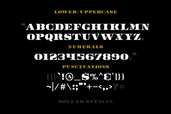 Dollar Stencil Font - Preview 3