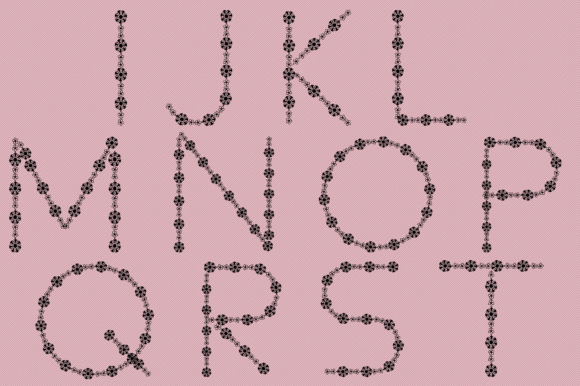 Floral Lettering Font PNG with transparent background - Preview 1