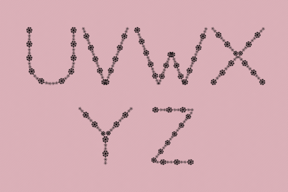 Floral Lettering Font PNG with transparent background - Preview 2