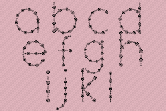 Floral Lettering Font PNG with transparent background - Preview 3