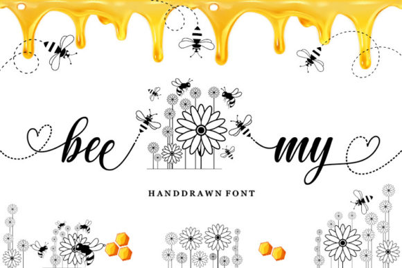 My Bee Honey Font PNG with transparent background - Preview 2