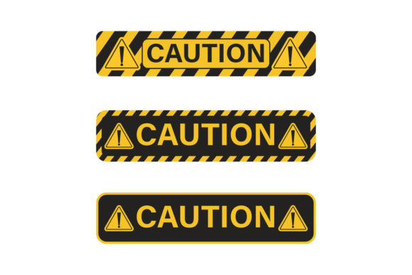Caution Danger Sign Set Illustration Grafika Szablony Graficzne Przez iftikharalam
