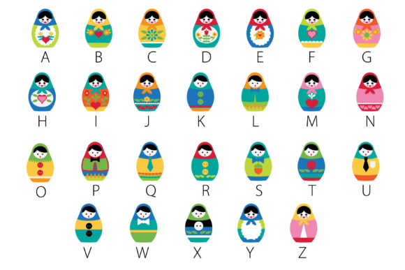 Matryoshka Font PNG with transparent background - Preview 1