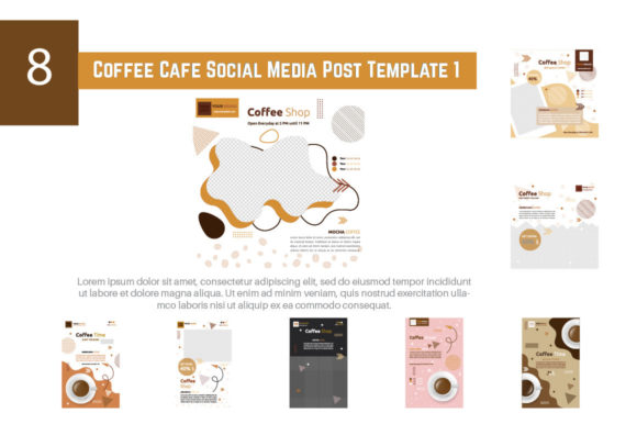 Preview of 8 Coffee Cafe Social Media Template 01 coffee shop social media template