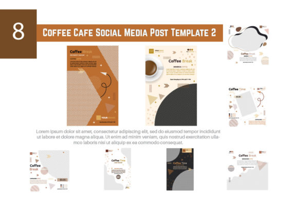 Preview of 8 Coffee Cafe Social Media Template 02 coffee shop social media template