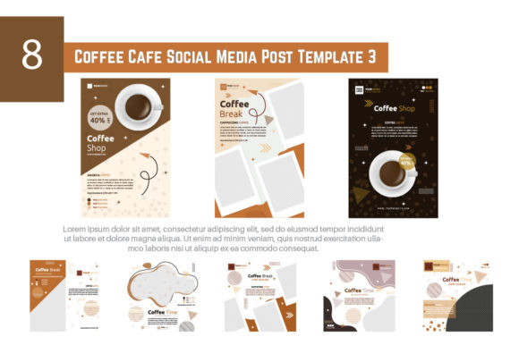 Preview of 8 Coffee Cafe Social Media Template 03 coffee shop social media template