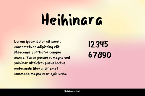 Heihinara Font PNG with transparent background - Preview 1