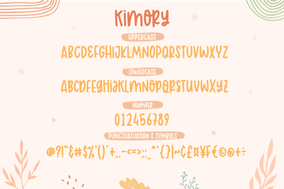 Kimory Font PNG with transparent background - Preview 1