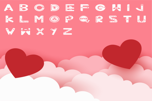 Love Letter Font PNG with transparent background - Preview 1