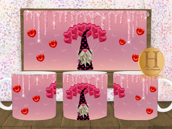 Valentine Gnome Sublimation Mug Graphics