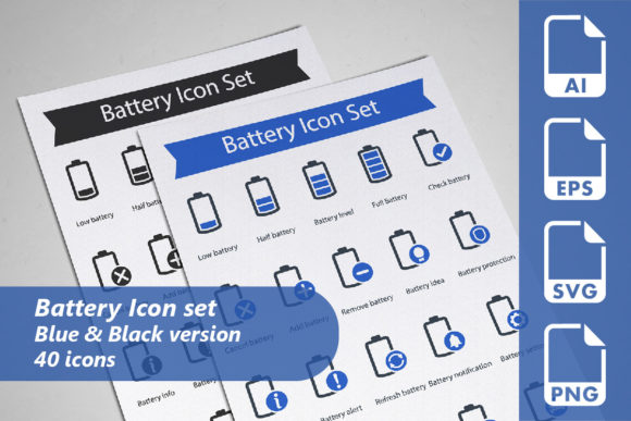 Battery Icon Set Afbeelding Iconen Door Icon Factory