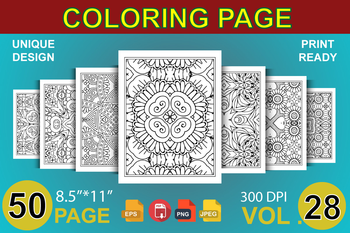 Floral Coloring Page KDP Interior Vol-28 Graphic by protabsorkar11 ...