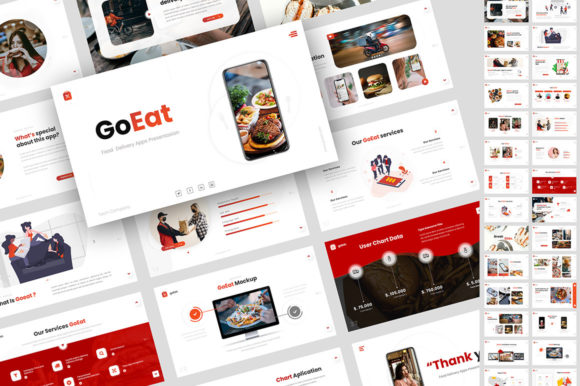 Preview of Food Apps Google Slides Template food presentation template