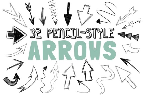 Pencil-Style Arrows Graphic Illustrations By Katy’s Creations