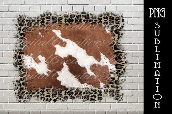 Western Sublimation Distressed Cowhide