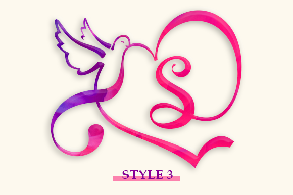 Lovebird Monogram Font PNG with transparent background - Preview 6