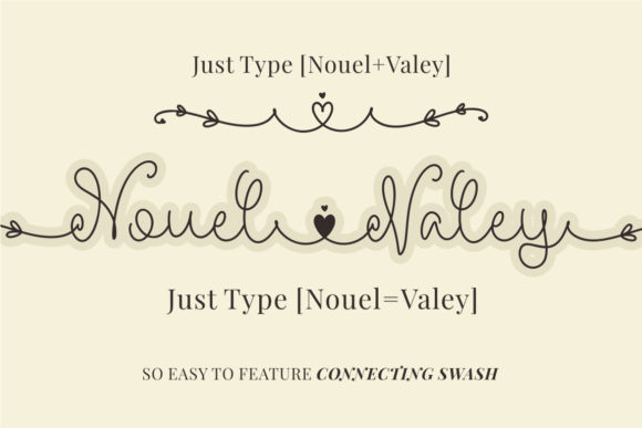 Nouel Valey Font PNG with transparent background - Preview 1