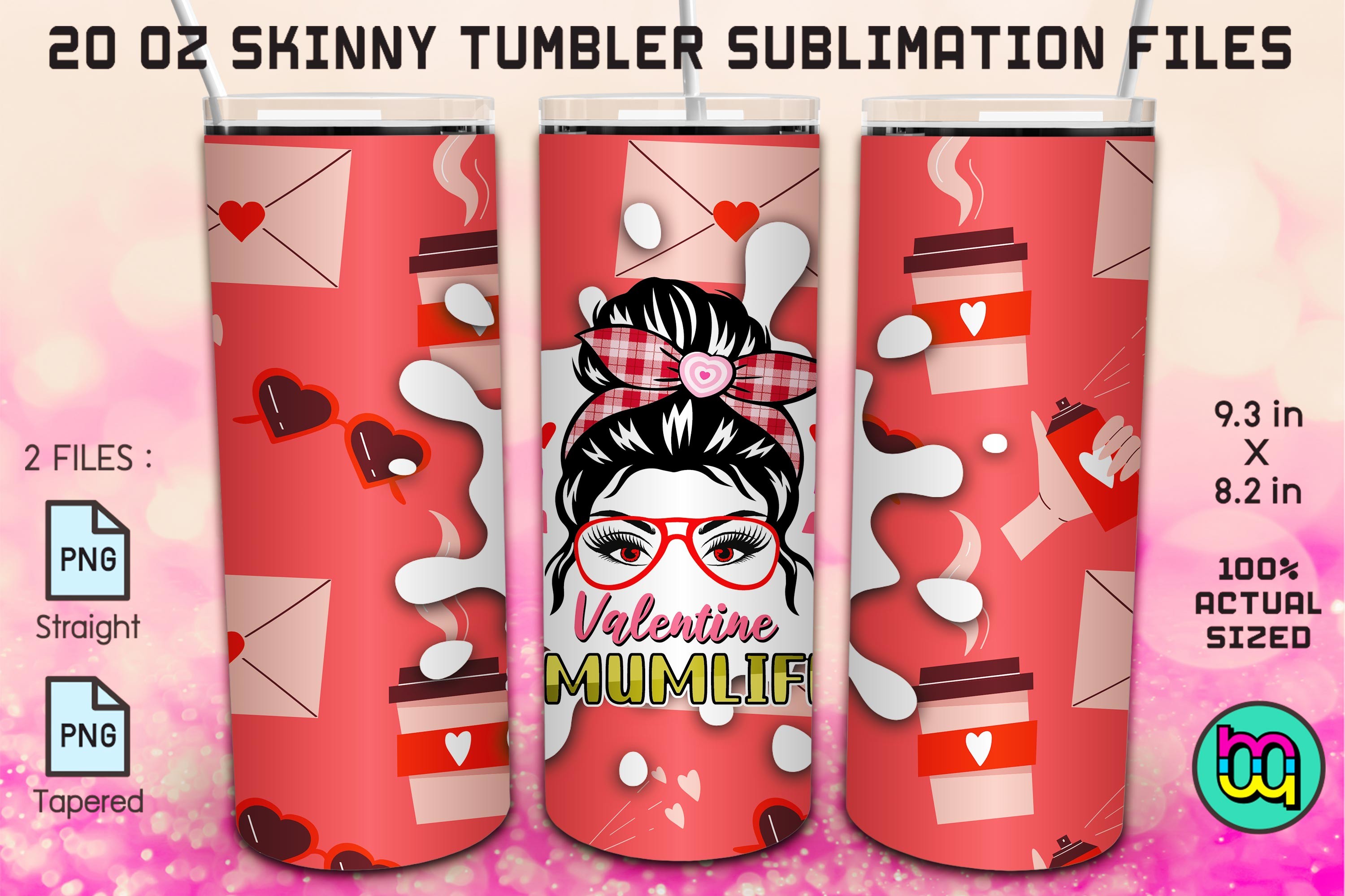Valentine Tumbler Messy Bun Mother Life Graphic by MiracleMaker ...