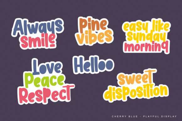 Cherry Blue Font PNG with transparent background - Preview 4