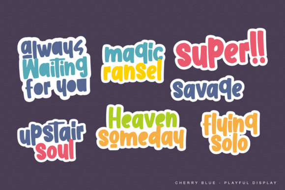 Cherry Blue Font PNG with transparent background - Preview 5