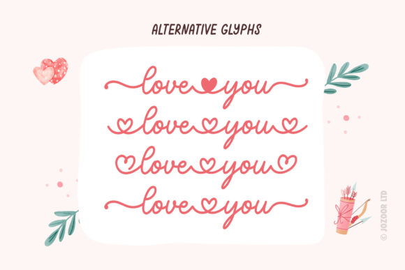 Malia Love You Font PNG with transparent background - Preview 1