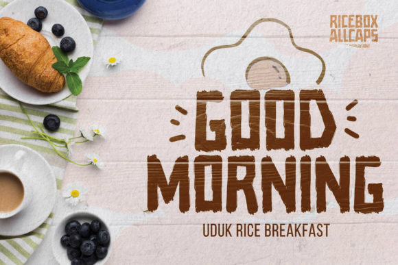 Ricebox Allcaps Font PNG with transparent background - Preview 2