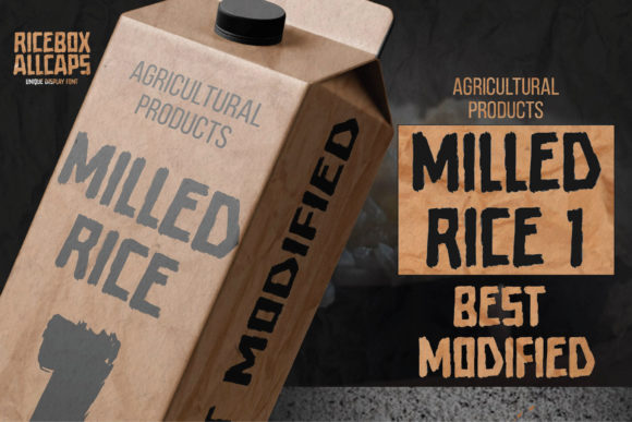 Ricebox Allcaps Font PNG with transparent background - Preview 3