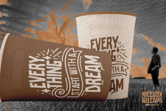 Ricebox Allcaps Font PNG with transparent background - Preview 5