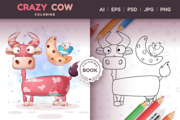 Crazy Cow - Game for Kids, Coloring Book
