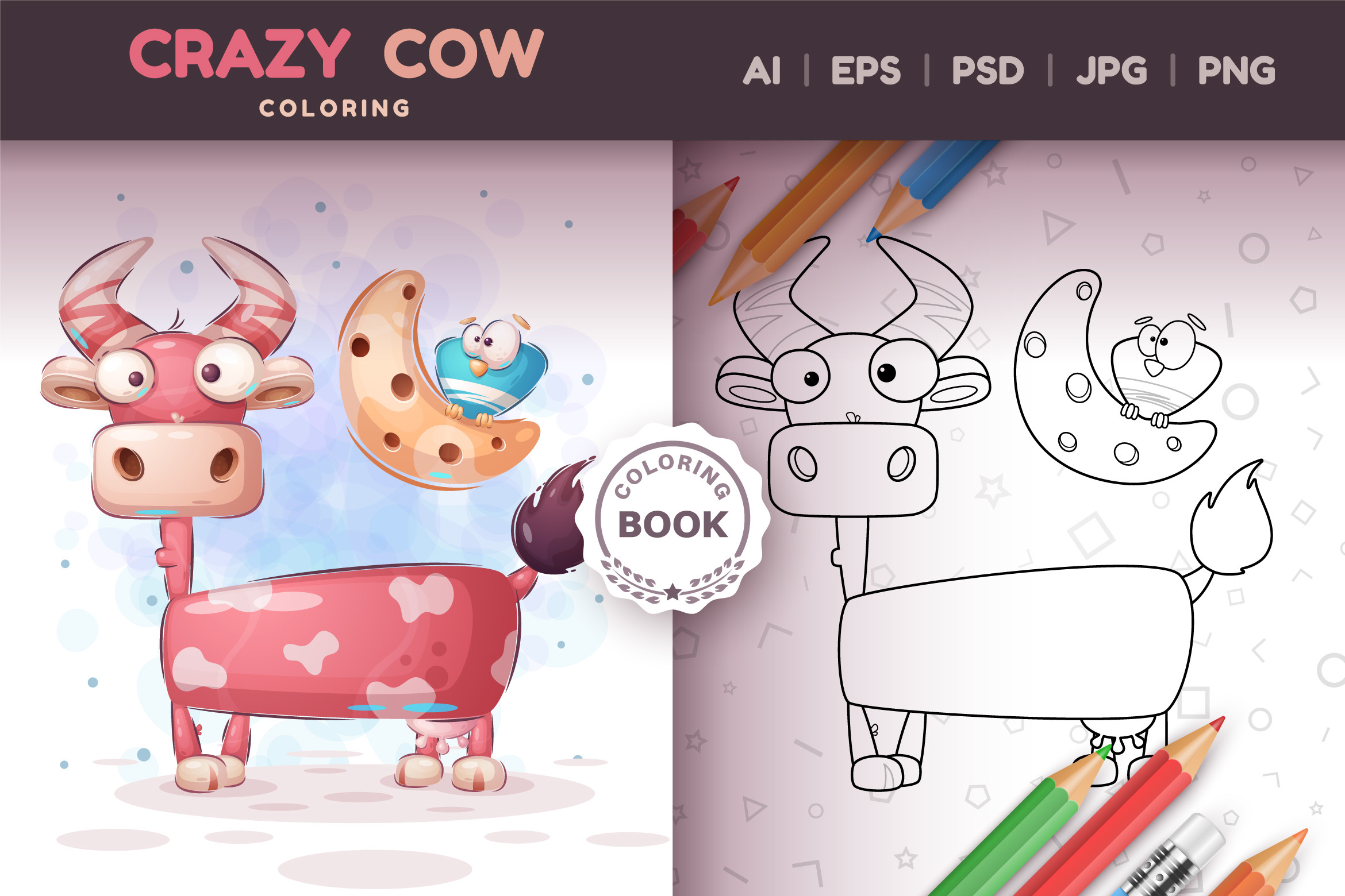 Crazy Cow - Game for Kids, Coloring Book