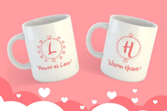 Ring Love Monogram Font PNG with transparent background - Preview 2