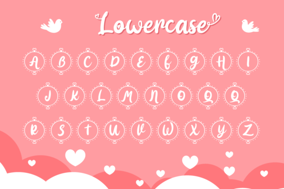 Ring Love Monogram Font PNG with transparent background - Preview 3