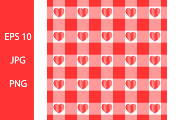 Romantic Vichy Pattern with Hearts