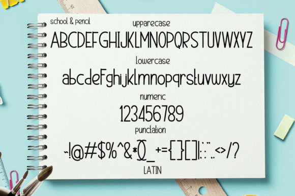 School and Pencil Font PNG with transparent background - Preview 4