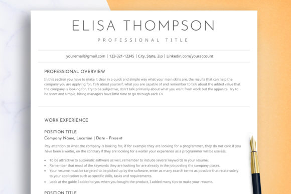 Simple Resume Template Word & Google Doc