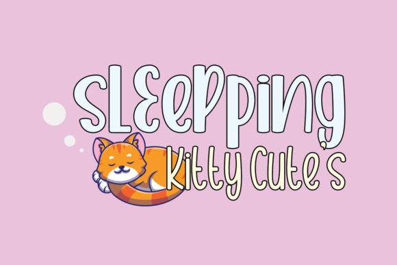 Sleeping Cat Font PNG with transparent background - Preview 3