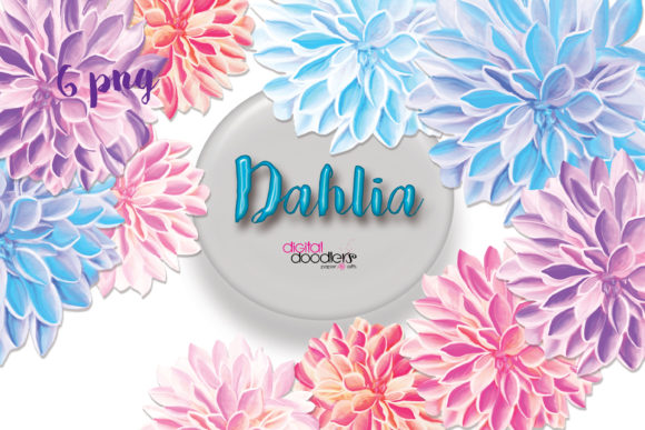 Dahlia Watercolor Floral Clipart Graphic by Digital Doodlers · Creative ...