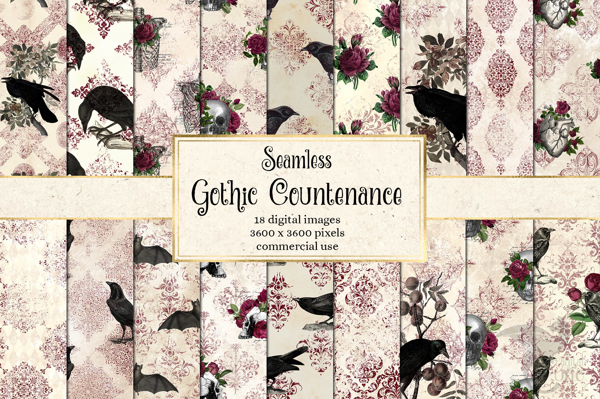 Gothic Countenance Digital Paper