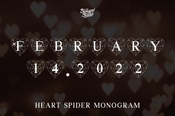 Heart Spider Monogram Font font preview - 1