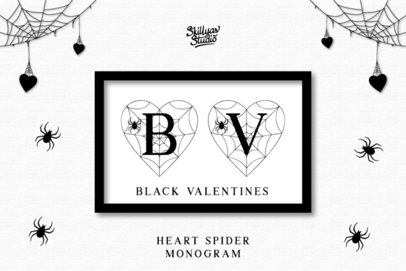 Heart Spider Monogram Font font preview - 2