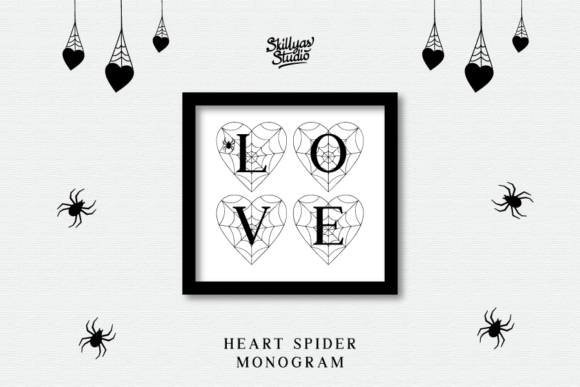 Heart Spider Monogram Font font preview - 3