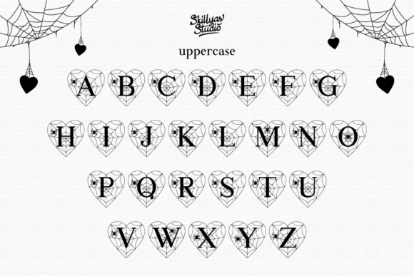 Heart Spider Monogram Font font preview - 5