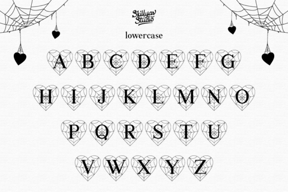 Heart Spider Monogram Font font preview - 6