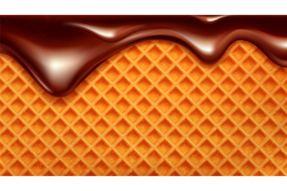 Wafer Cake with Flowing Down Chocolate