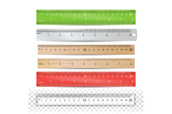 Color School Ruler Vector. Plastic