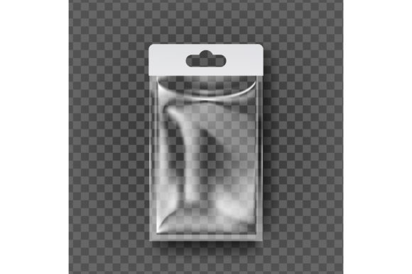 Plastic Pouch Bag Vector. Transparent