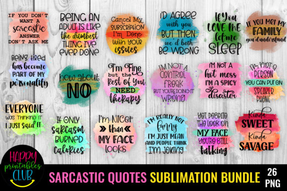 Sarcastic Quotes Sublimation Bundle