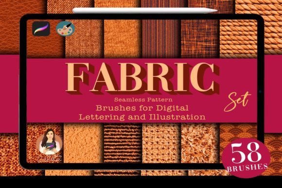 Fabric Procreate Brushes Set | 51 Brush Gráfico Pincéis Por myprintscollection