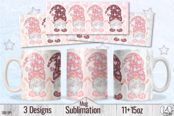 Gnomes With Heart Baloon Sublimation Mug Graphics 1
