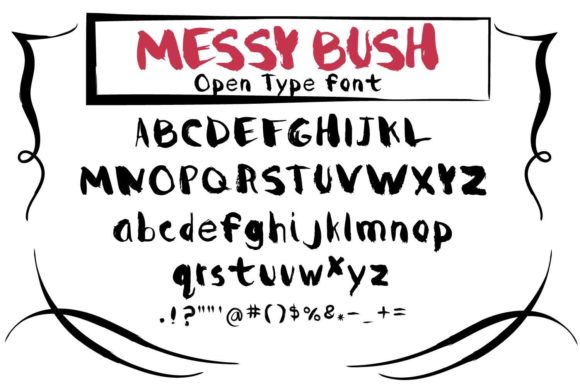 Messy Brush Font PNG with transparent background - Preview 1
